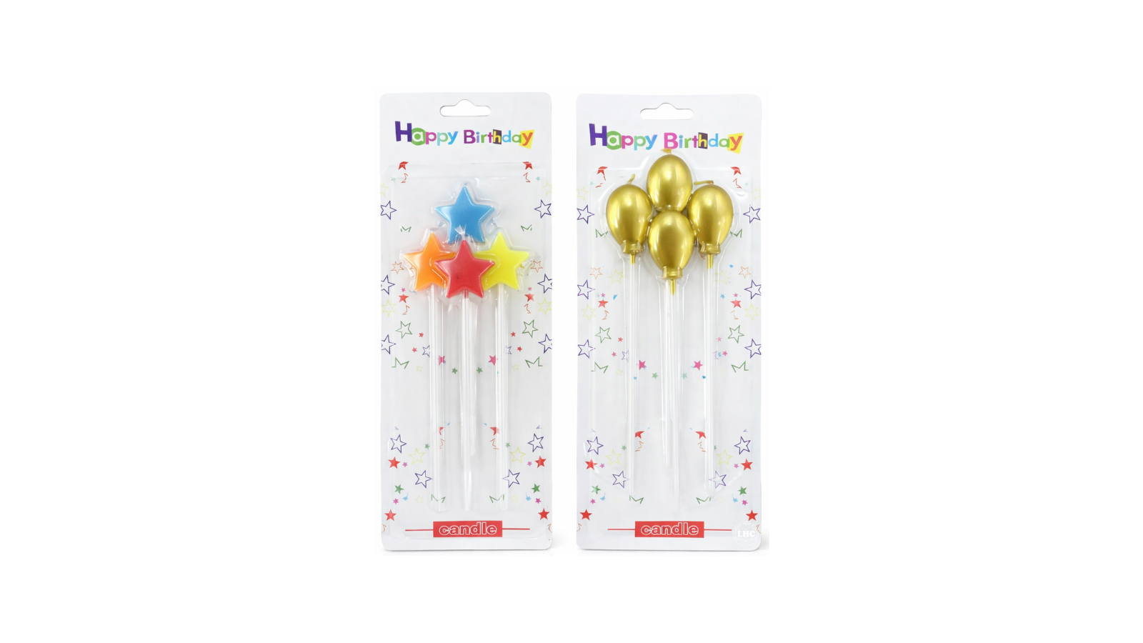 Birthday Candles With Stick - 4 Pcs
